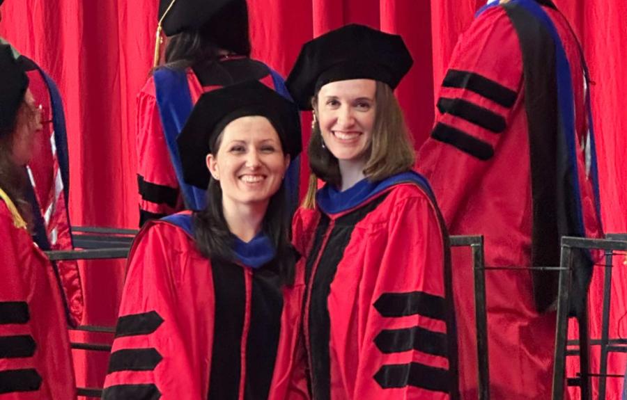 Annapaola Passerini and Rebecca Gerdes at Cornell's 2024 Graduation Ceremonies